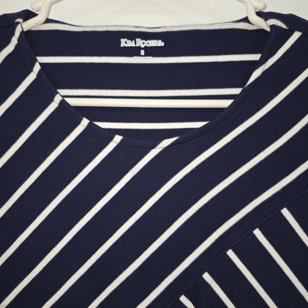 Kim Rogers Striped Navy and White Blouse - Picture 3 of 5
